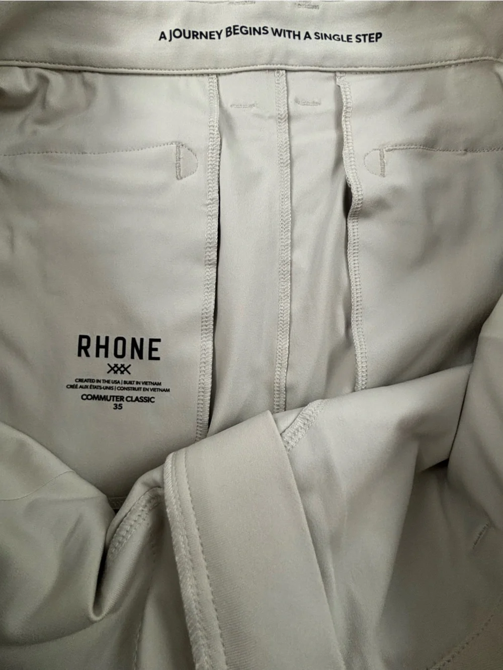 RHONE | Commuter Classic Pants | Color/Stone | Size 35 | Like New!!